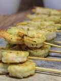 Brochetas de Camarón al pesto