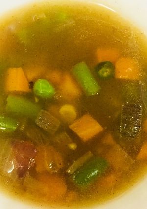 A picture of Vegetables clear soup.
