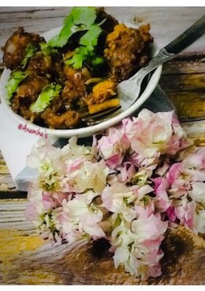 A picture of Poha Manchurian (Dry).