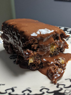 Foto de Bolo fudge de chocolate com banana vegano