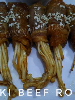 Foto resep Enoki beef roll