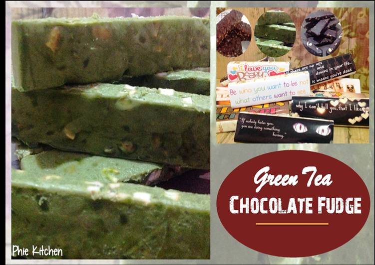 Green tea chocolate Fudge with nut