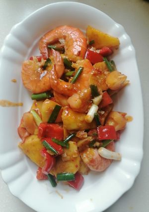 Foto resep Udang Nanas pedas