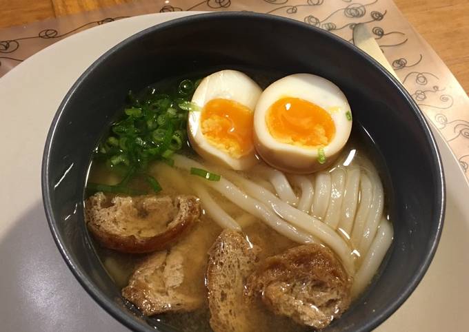 Udon noodles in miso soup