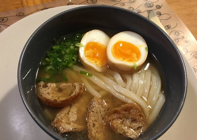 Udon noodles in miso soup