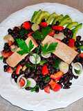 Ensalada de alubias morada, atún y pimientos