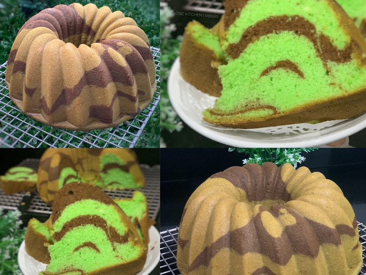 Resep Bolu Putih Telur Pandan Coklat, Enak Banget