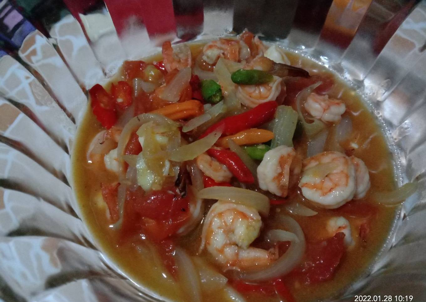 Tumis udang sederhana