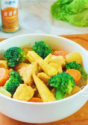 椰香雞肉蔬菜咖哩 的食譜成品照片