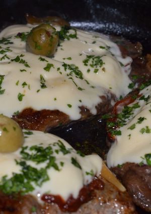 Una foto de Churrasco de cuadril a la pizza