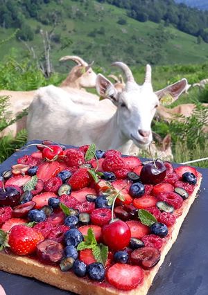 Une photo de Tarte aux fruits rouge