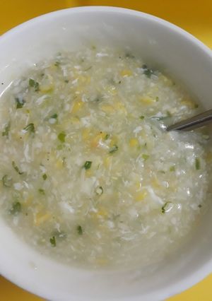 Hình của món Súp tôm ngô ngọt.