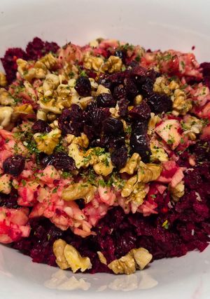 Aszalt áfonyás cékla saláta (vegán) recept fotója