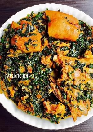 A picture of Edikang Ikong Soup.