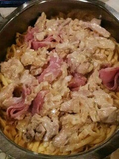 Una foto de Pastas con salsa de crema y Champiñones!! Una delicia!!