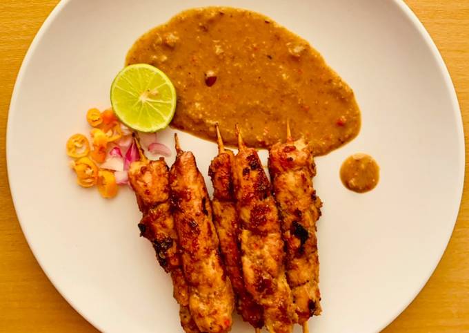 Ini dia! Bagaimana cara bikin Sate Ayam Bumbu Kacang (Tanpa Minyak)  sedap