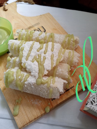 Cara Gampang Menyiapkan Kue Rangi Saus Greentea🥥, Sempurna
