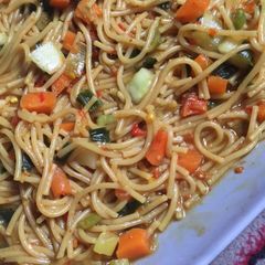 A picture of Sautéed spaghetti.