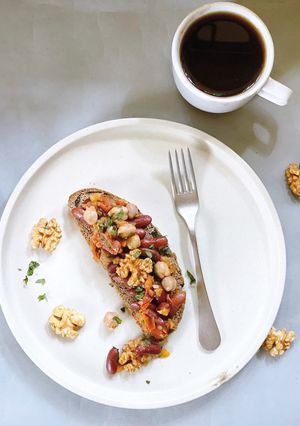 A picture of Smoky Walnut Beans on Toast.