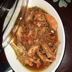 A picture of Spicy chicken pepper soup🥘🍗🌶.