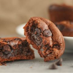 A picture of Mochi Brownies in a Muffin Tin.