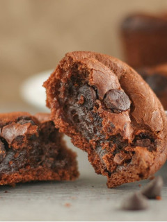 A picture of Mochi Brownies in a Muffin Tin.