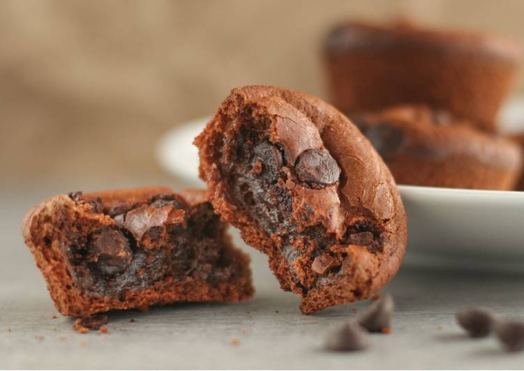 Mochi Brownies in a Muffin Tin