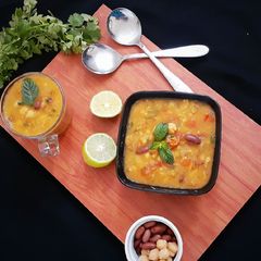 A picture of Moroccan Lentil & Chickpea Soup(Harrira).