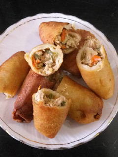 A picture of Chicken spring rolls.