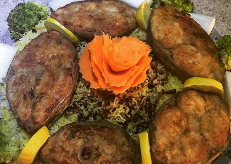 سمك الكنعد مع رز بالكشنة