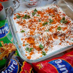 A picture of Dahi bara chaat.