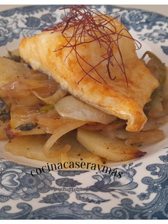 Una foto de Bacalao a la roteña