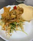 Cua lột ăn với mango salad
