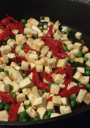 Una foto de Revuelto de tofu