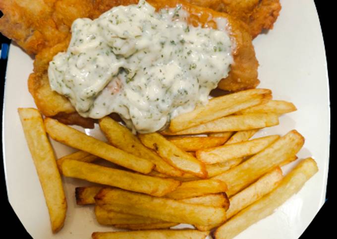 FISH AND CHIPS with Tartar Sauce