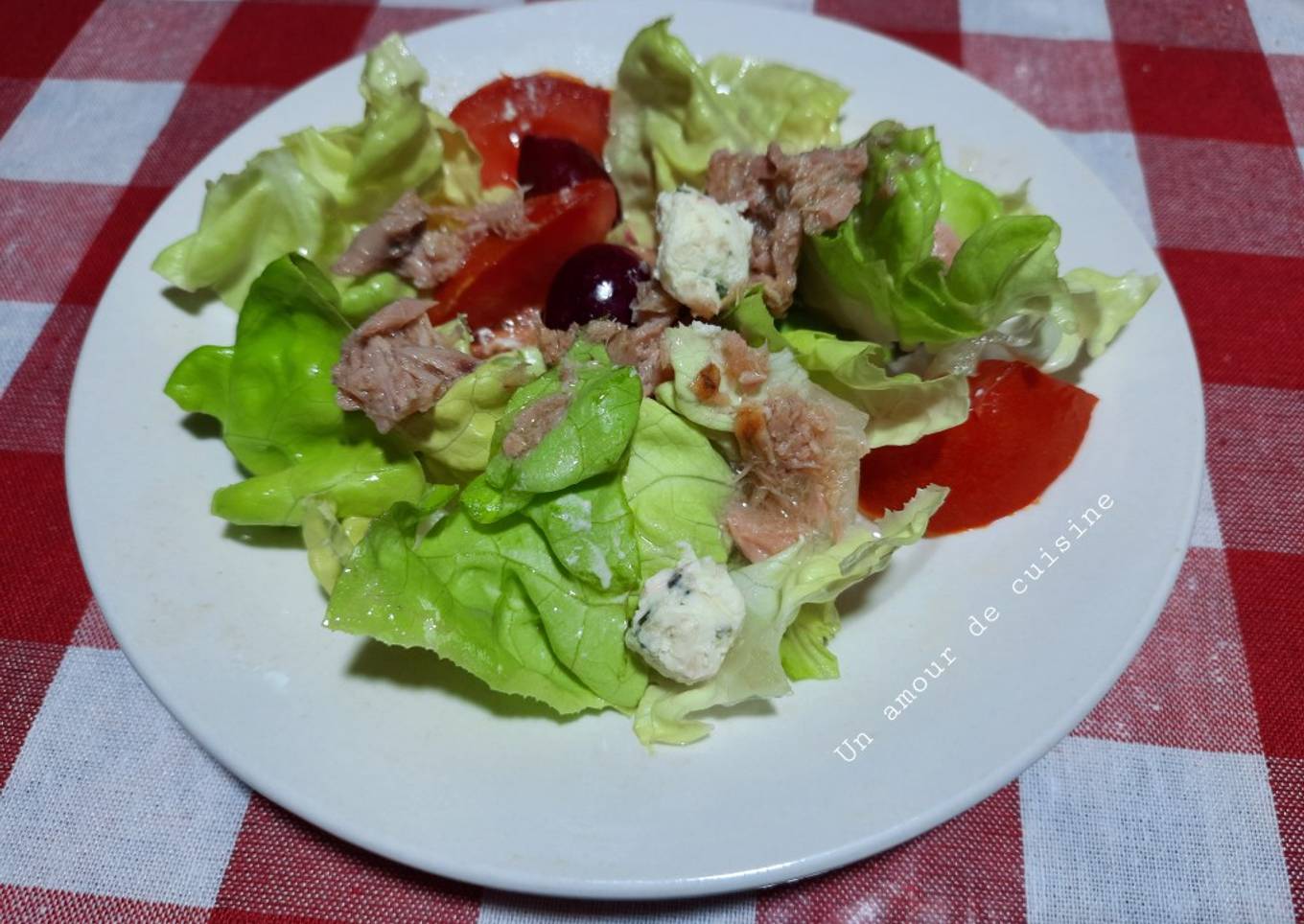 Salade laitue tomate thon boursin minis 🥗