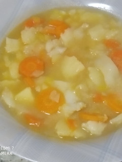 Una foto de Porrusalda de bacalao