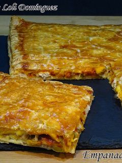 Una foto de Empanada de pollo con masa de hojaldre, receta súper fácil