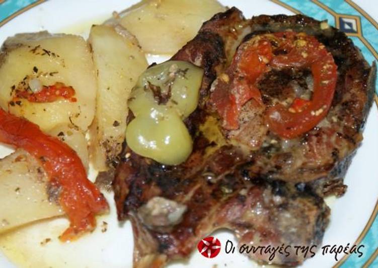 Steps to Prepare Speedy Pork chops with potatoes in a casserole dish