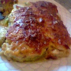 A picture of Papoutsakia with zucchini from the islands by my mother.