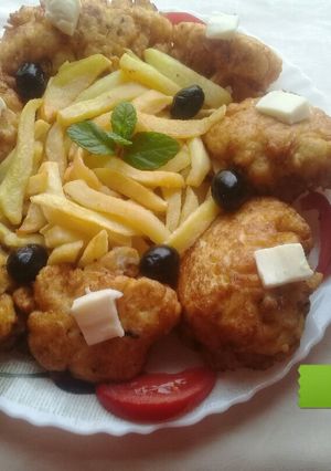 صورة لوصفة شوفلور مقلي مع البطاطا