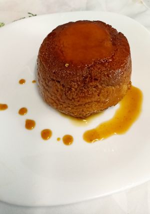 Una foto de Flan en freidora de aire