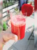 Fresh juice of carrot beetroot and gooseberry