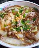 Black Garlic Noodle Soup with Pork