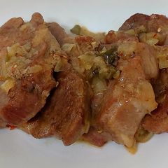 A picture of My Chinese Salt & Pepper Pork Steaks #2Flavours #Mainmeal.
