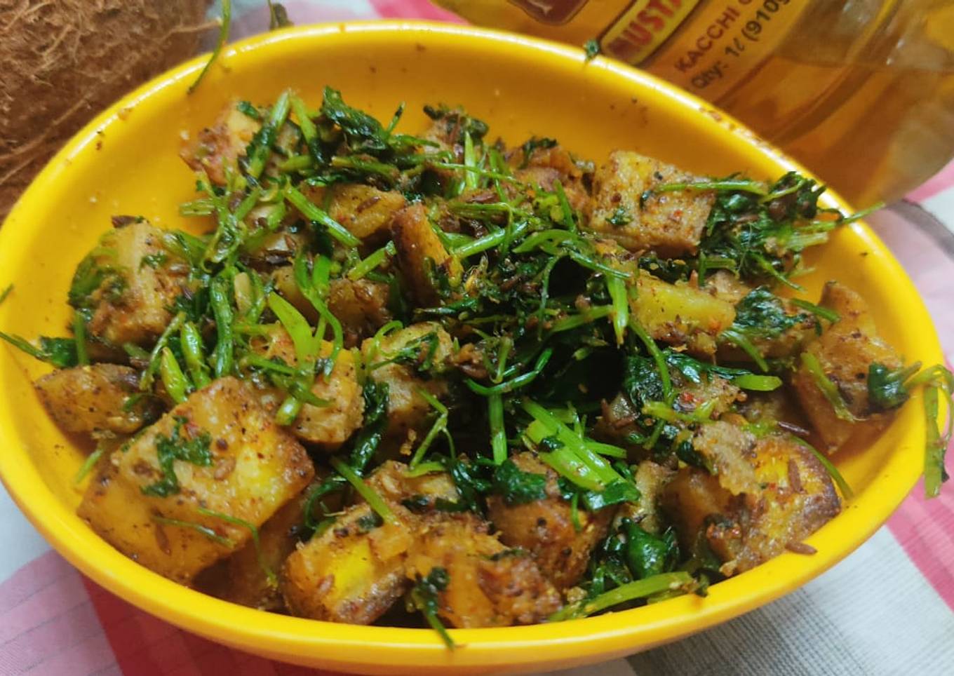 Raw banana Coriander sabzi