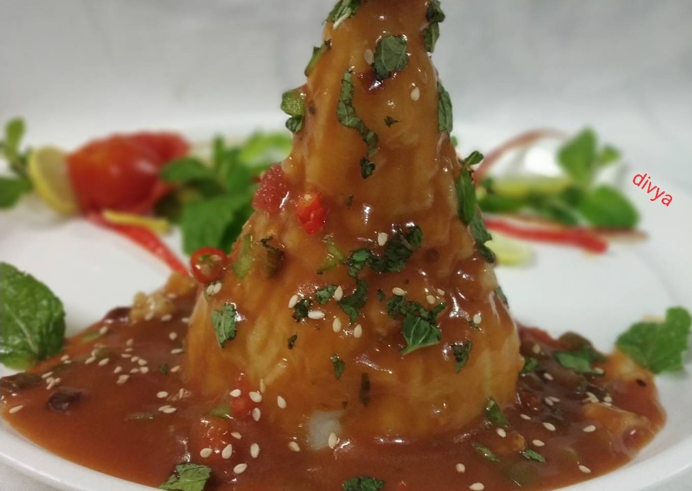 Chinese mashed aloo with stew