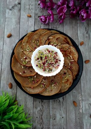 A picture of "Gur Poodas with Rabri".