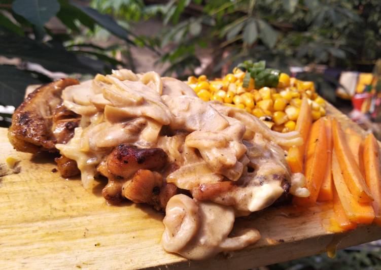 Cara Membuat Chicken steak with mushroom sauce Untuk Pemula!