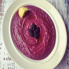 A picture of Blackberry Hummus.